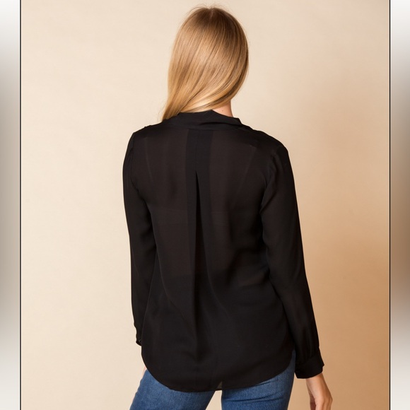 L'Agence 100% Silk Neck Tie Blouse - Picture 3 of 9